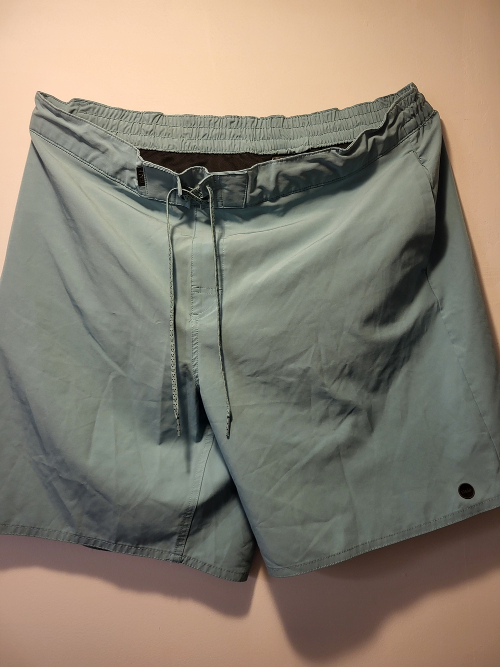 Light Seafoam Green Men's Swim Board Shorts - Drawcord Waist
